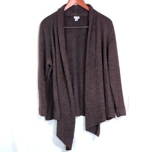 Paraphrase Cedar Brown Open Front Waterfall Cardigan Size 2x